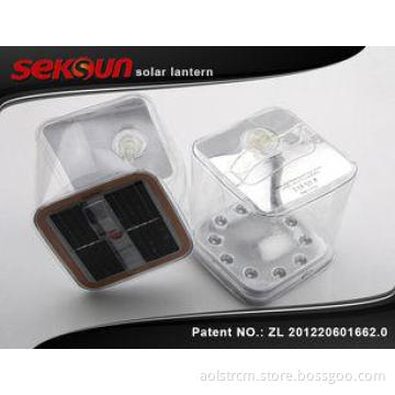 White Square Solar Powered Inflatable Led Lantern Lights Fo